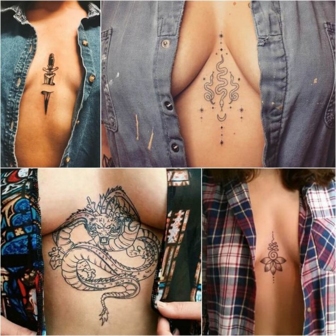 Tatouages féminins sur la poitrine - Tatouage sur la poitrine pour les filles - Petits tatouages féminins sur la poitrine