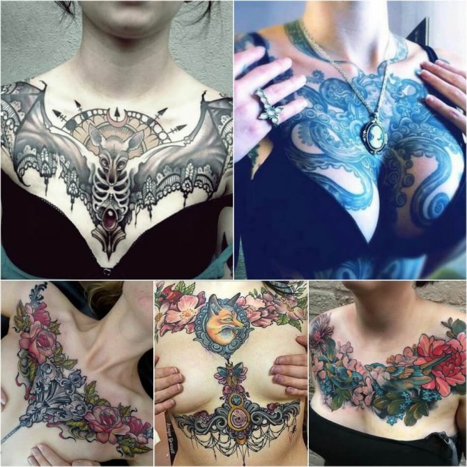 Tatouage de la poitrine d'une femme - Tatouage de la poitrine d'une femme pour les filles - Tatouages de la poitrine d'une femme