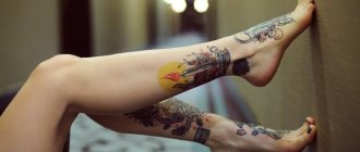 Tatouage de femmes sur la jambe