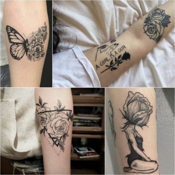 tatouage de femmes sur le bras - tatouages sur l'avant-bras pour les filles