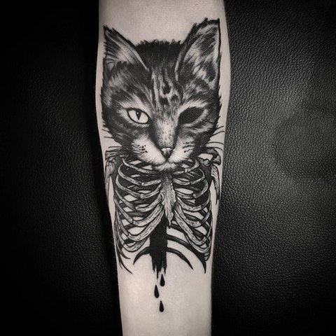 Signification du tatouage de chat pour filles et hommes, chats égyptiens, sphinx, tête de chat, noir, ailes, pattes