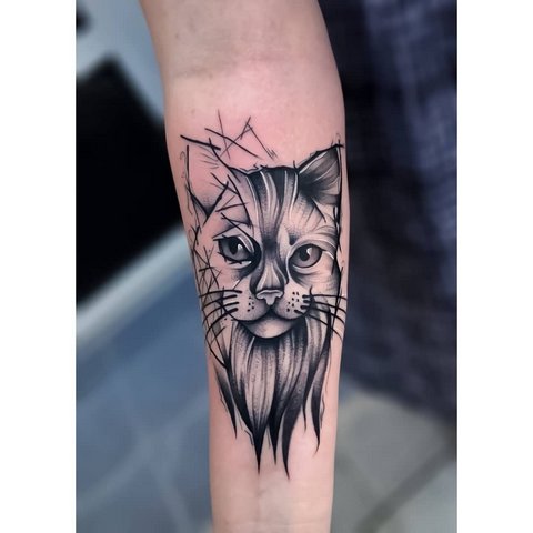 Signification du tatouage de chat pour filles et hommes, chats égyptiens, sphinx, tête de chat, noir, ailes, pattes